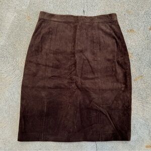 90s Chocolate Brown Suede Pencil Skirt